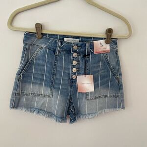 Happily Grey Shorts for juniors cotton blend pin striped NWT